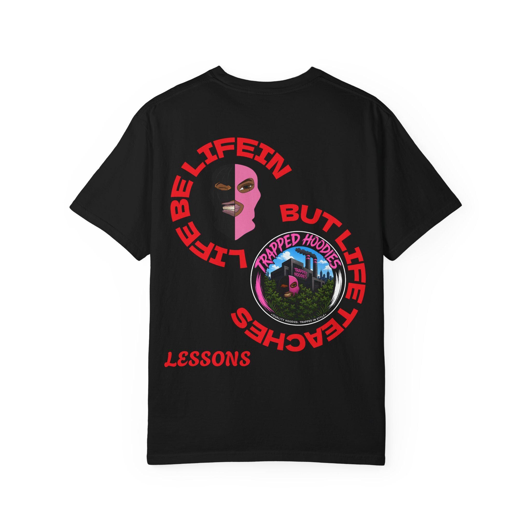Black Tshirt TRAPPED HOODIES