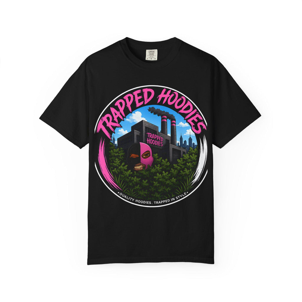 Black Tshirt TRAPPED HOODIES