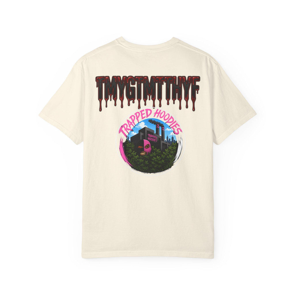 Trapped Hoodies Graphic T-Shirt — Retro Urban Mask Art Tee